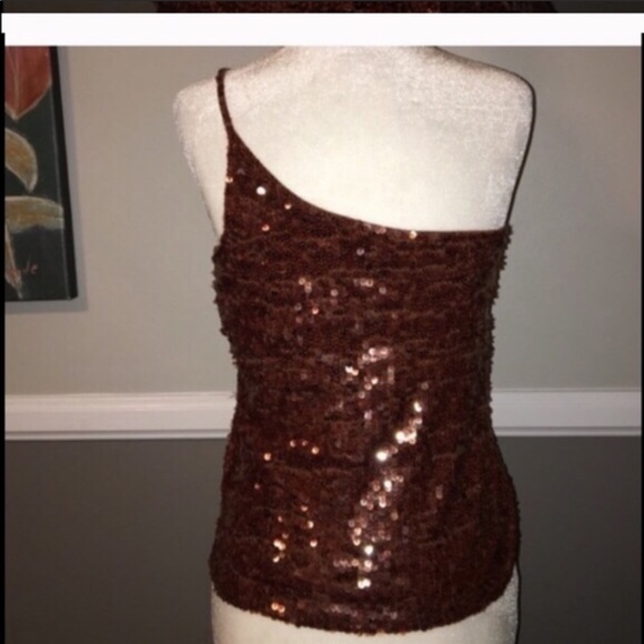 Express Sequin Tank Brown Size Medium - Picture 3 of 4